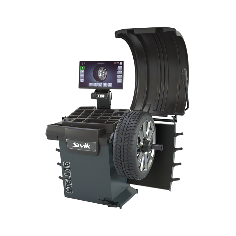Балансировочный станок STELLAR с пневматическим валом SIVIK СБМП-60/3D Pro (УЗ, ЭМВ, ТЛУ) серый
