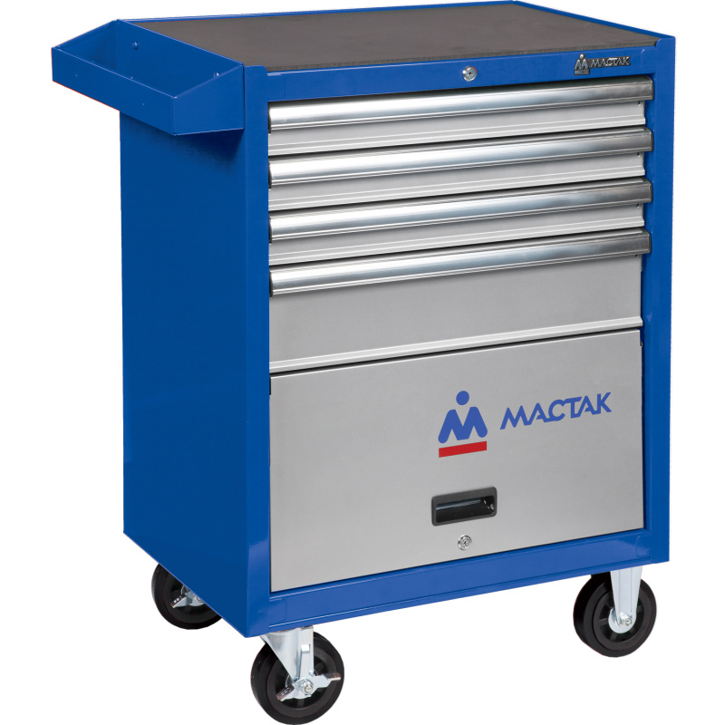 МАСТАК Тележка инструментальная, 4 ящика и отсек, синяя 522-04581B