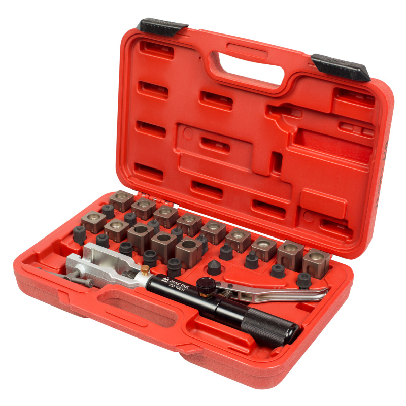 МАСТАК Набор для развальцовки трубок с гидроприводом, кейс, 30 предметов 102-10031C