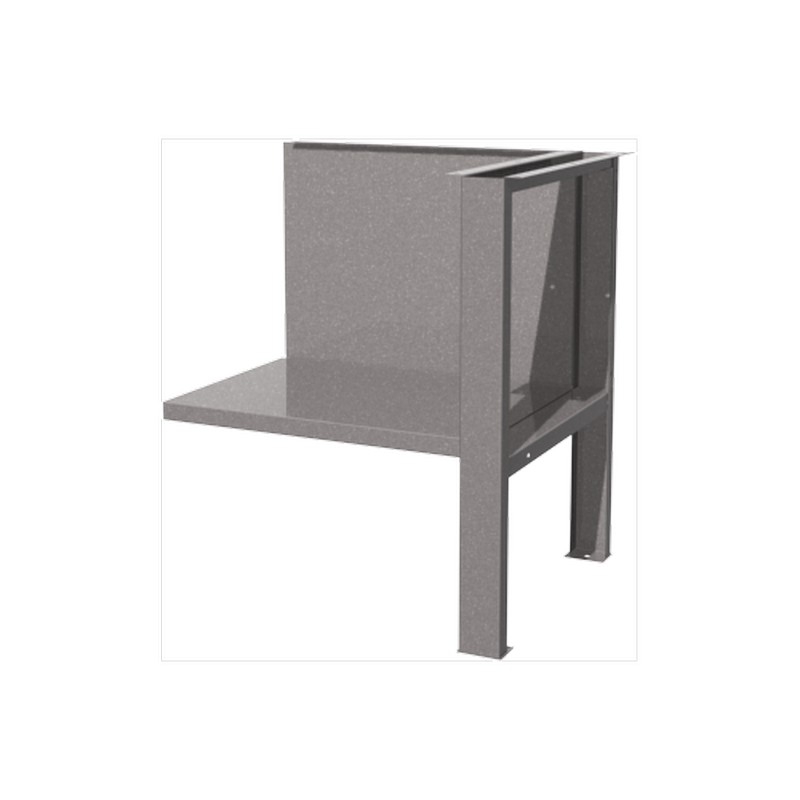 Комплект для 1ТВ: полка/стенка и верстачная опора - серый металлик  01.501L-9007