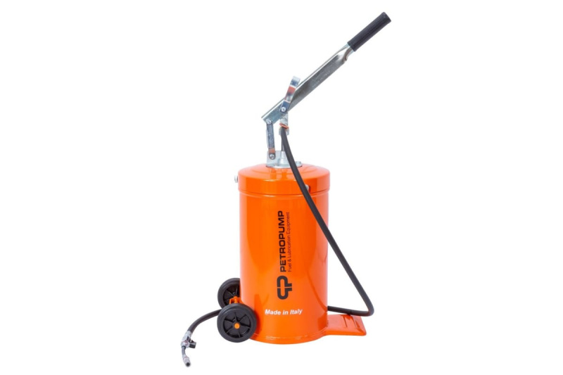 Ручной солидолонагнетатель с емкостью 16 кг с тележкой, 300 бар, специальная версия Petropu PP210010