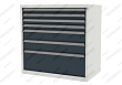 Тумба инструментальная металлическая TITAN, 7 ящиков, 1000мм 45.44701-7016 (серый)